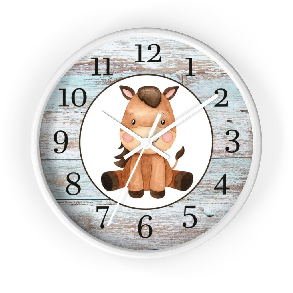 Horse Kids wall clock | Farm Nursery Decor