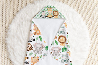 Safari Animals Hooded Baby Towel - Safari Explorer