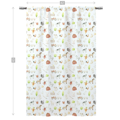 Farm Curtain, Single Panel, Farm nursery decor - Oliver's Ranch