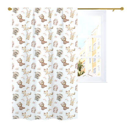 Girl Woodland Animals Curtains. Forest Nursery Decor - Forest Friends