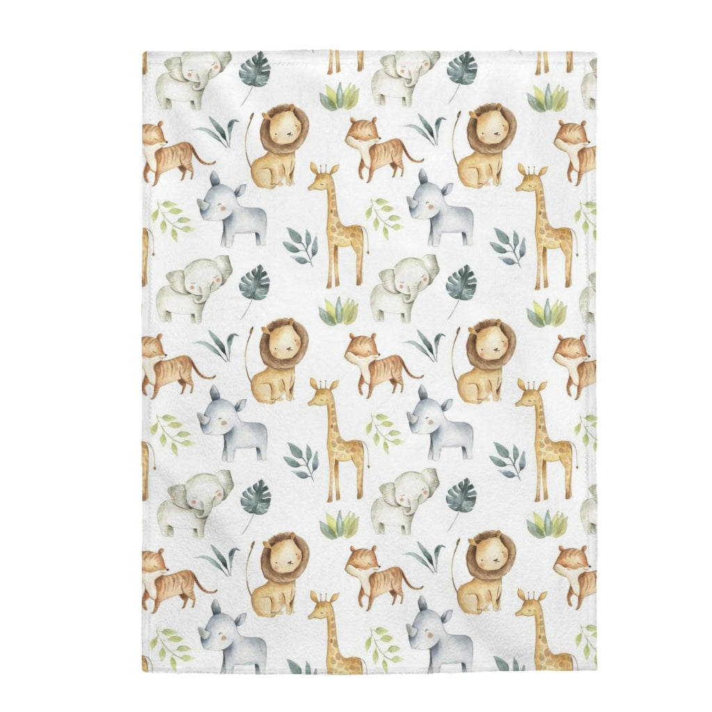 Safari Minky blanket | Jungle animals nursery bedding -  Baby Africa