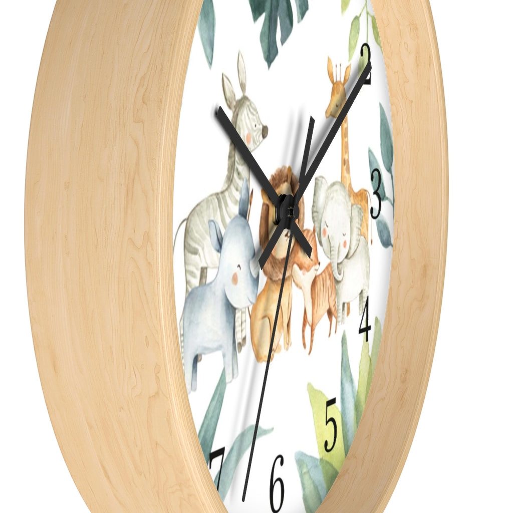 Safari Animals Kids Wall Clock | Jungle Nursery Decor  - Baby Africa