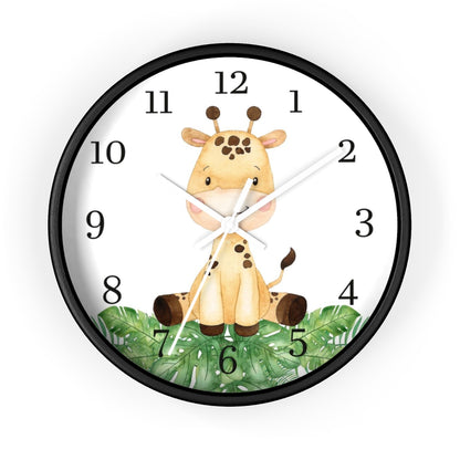 Giraffe clock, Safari Nursery decor - Safari Explorer