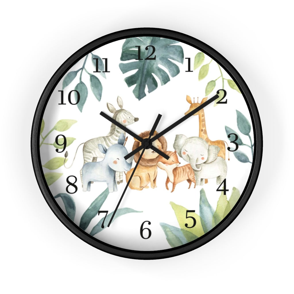 Safari Animals Kids Wall Clock | Jungle Nursery Decor  - Baby Africa