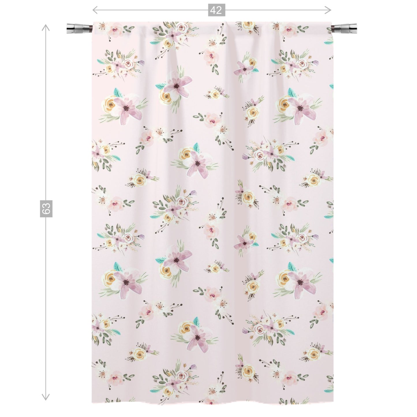 Pink Floral Curtains, Floral Nursery Decor - Forest Friends