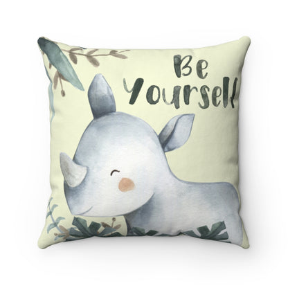 Be Yourself Rhinoceros Pillow, Safari Nursery Decor - Baby Africa