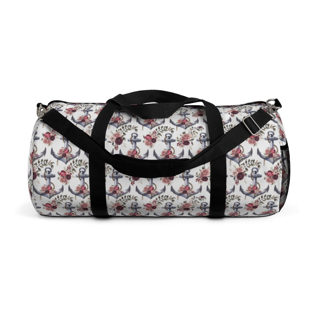 Nautical Duffle Bag, Floral Anchor Hospital Bag - Nautical Bloom