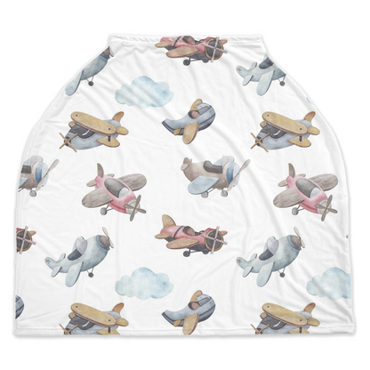 Airplane Car Seat Cover, Aviation Nursing Cover - Little Aviator