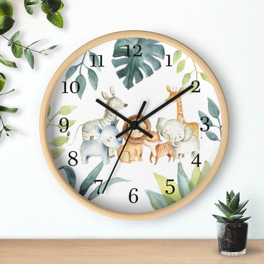 Safari Animals Kids Wall Clock | Jungle Nursery Decor  - Baby Africa