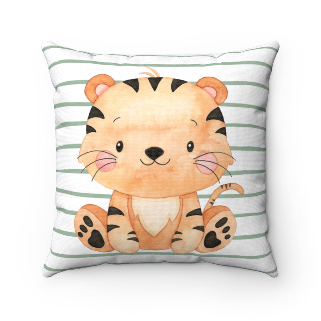 Tiger Pillow, Jungle Nursery Decor - Safari Explorer