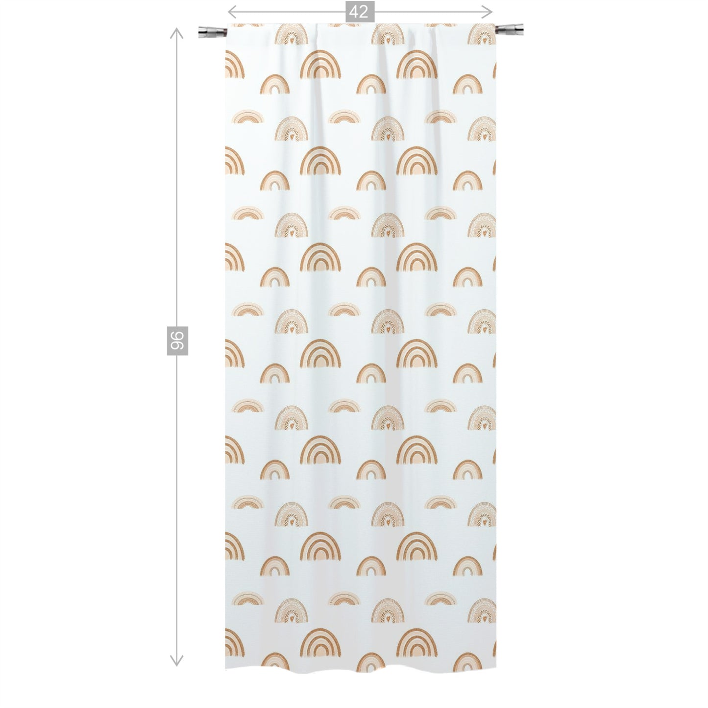 Earthy Rainbow Curtain Single Panel, Rainbow Nursery Decor - Earthy Rainbow