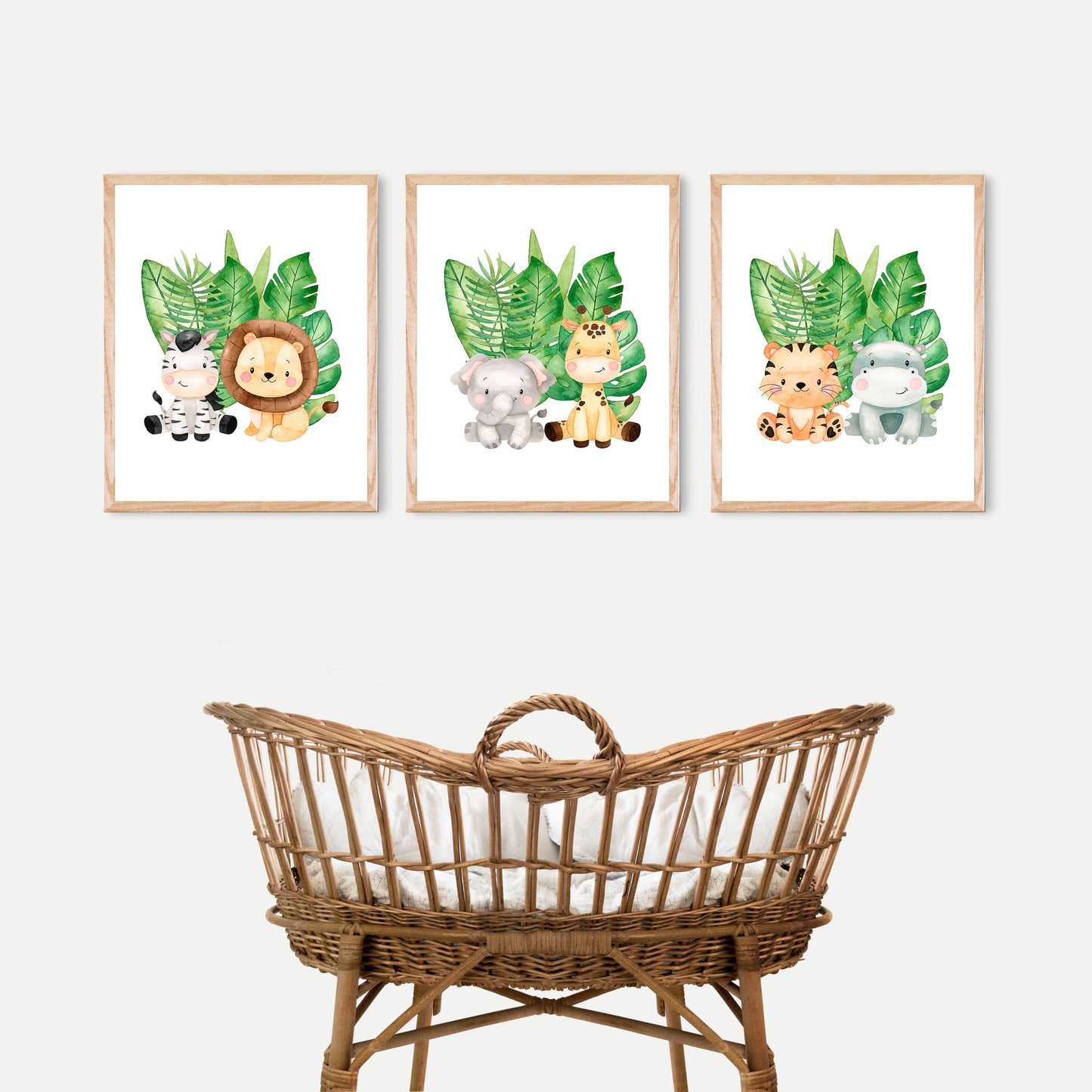 Set of 3 PRINTABLE Safari Wall Art, Jungle Nursery Prints - Safari Explorer