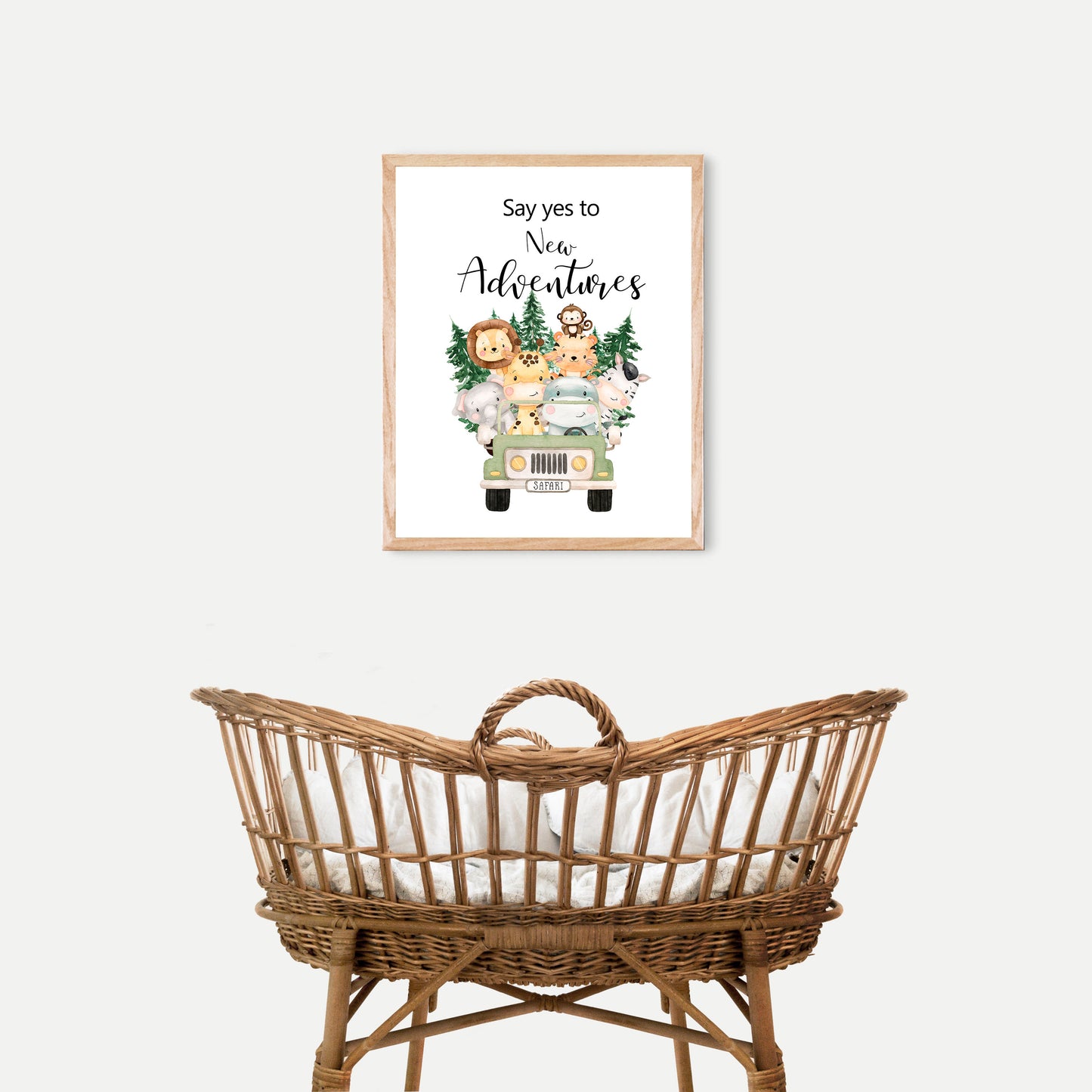 Say Yes To New Adventures, PRINTABLE Safari Wall Art, Jungle Theme Nursery Print - Safari Explorer