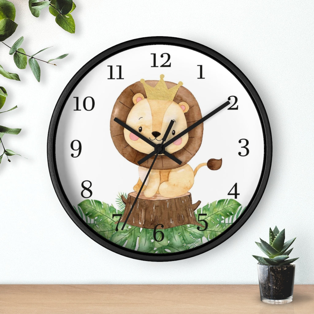 Lion clock, Safari Nursery decor - Safari Explorer