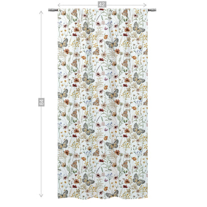 Wildflowers Curtain, Single Panel, Butterfly nursery decor - Butterfly garden