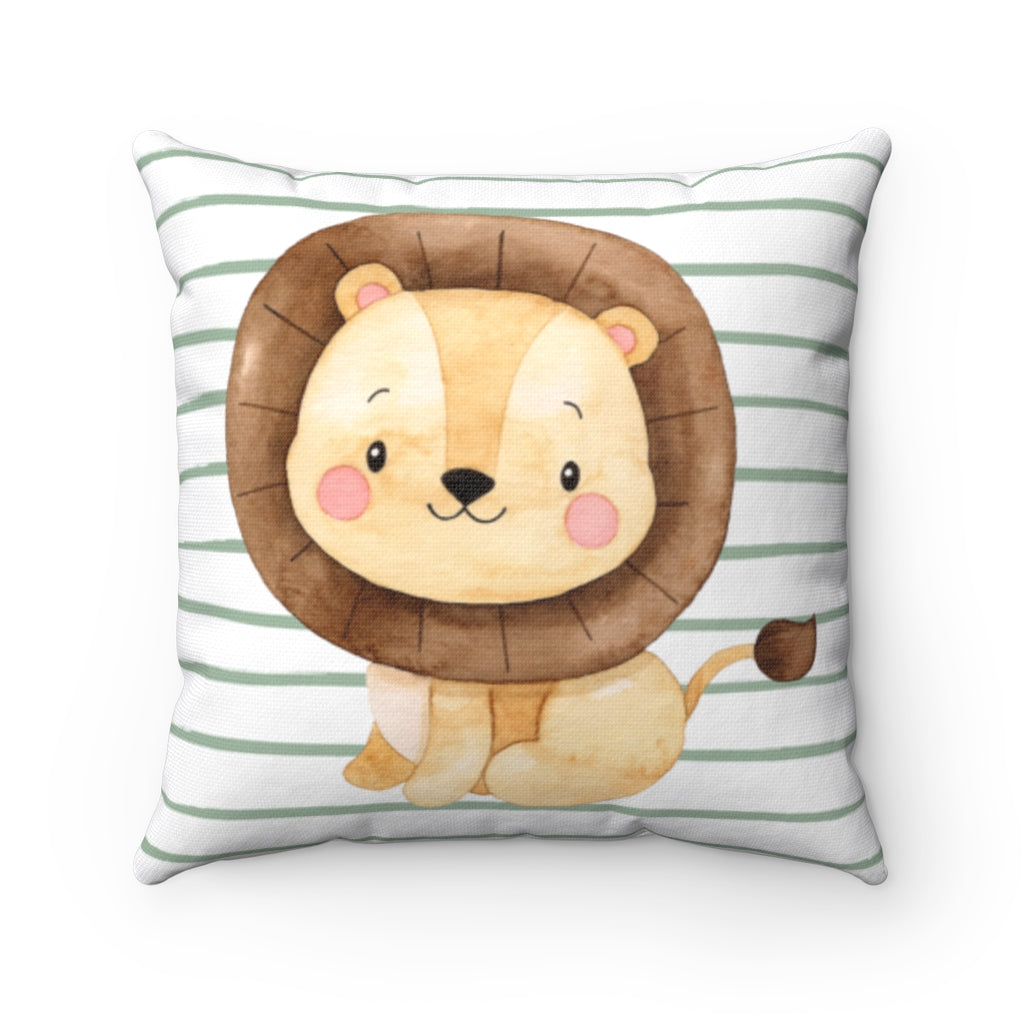 Lion Pillow, Jungle Nursery Decor - Safari Explorer