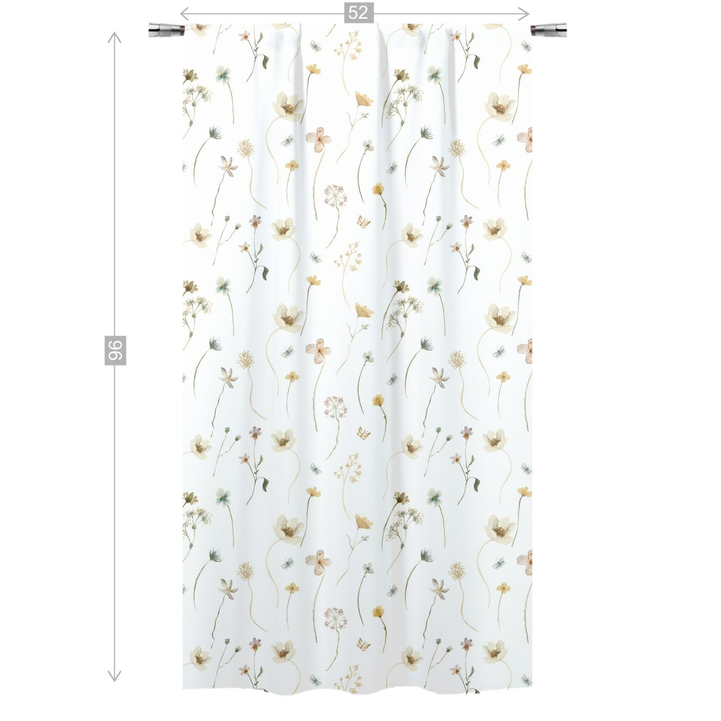 Wildflower curtains, Wild Flowers Nursery Decor - Mustard Wildflowers