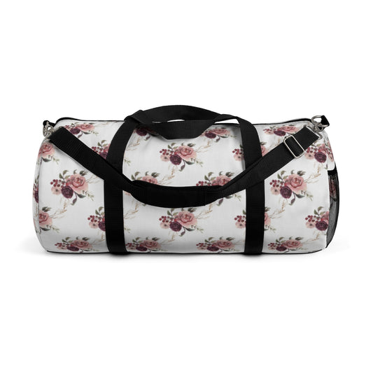 Roses Duffle Bag, Nautical Overnight Bag - Rose Bloom