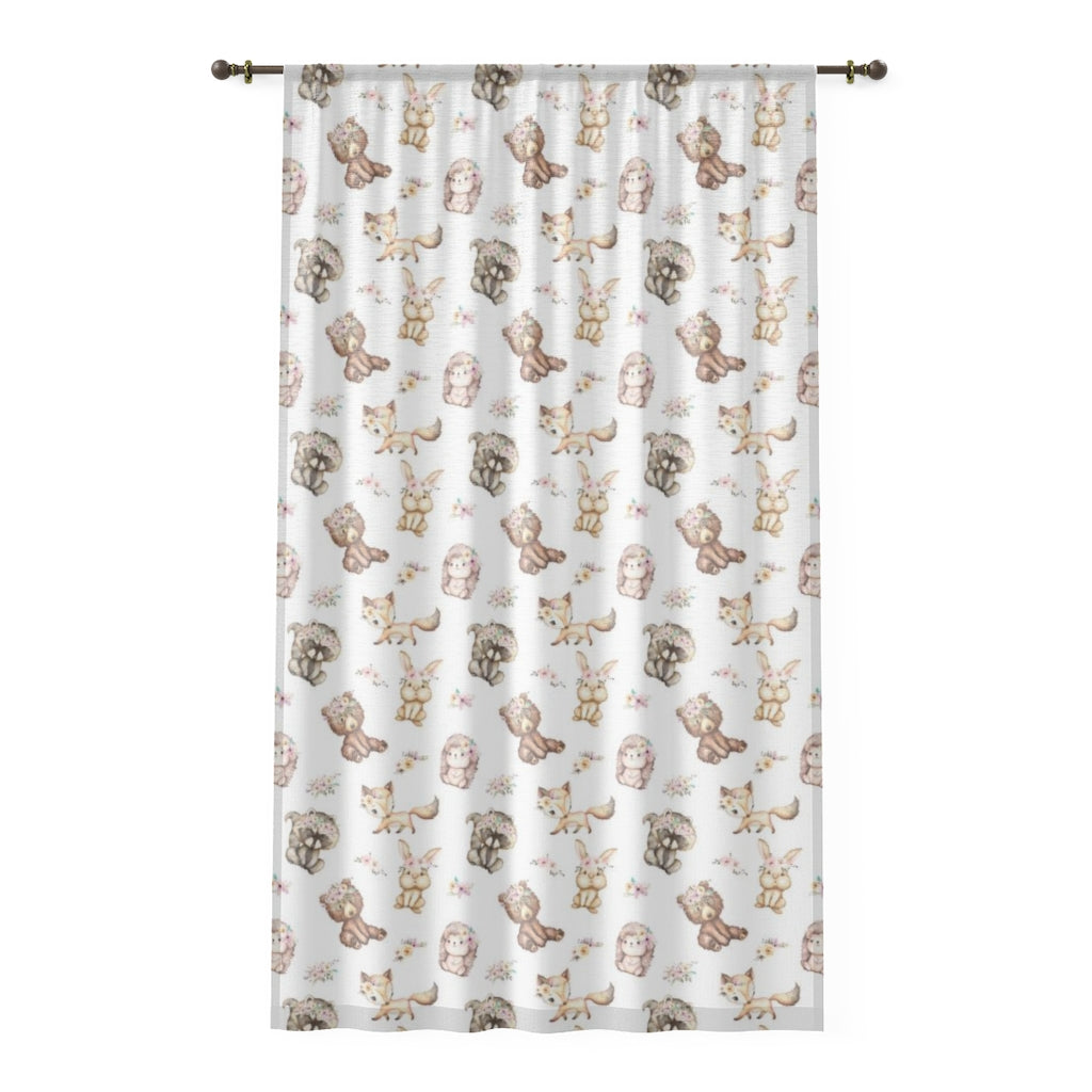 Woodland Animals Curtains, Woodland Sheer Nursery Curtains - Forest Friends