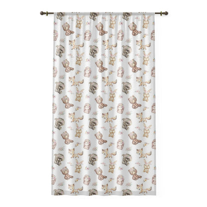 Woodland Animals Curtains, Woodland Sheer Nursery Curtains - Forest Friends