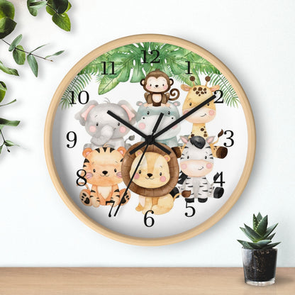 Safari animals clock, Jungle Nursery Decor - Safari Explorer