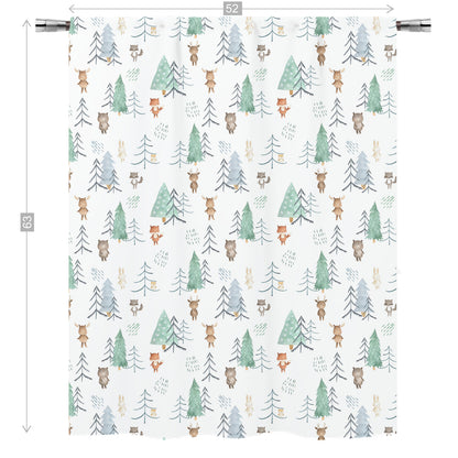 Woodland Curtain Single Panel, Forest Nursery Decor - Scandi Woodland