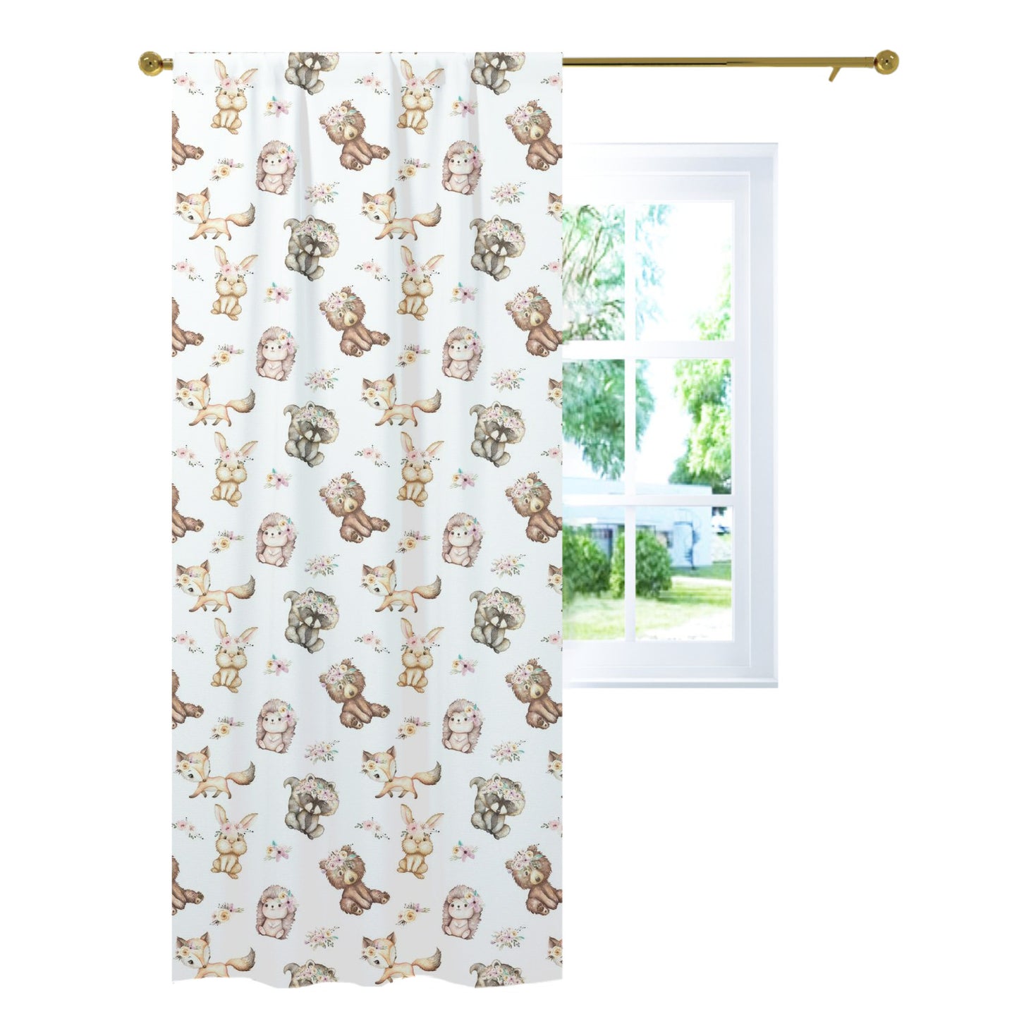 Girl Woodland Animals Curtains. Forest Nursery Decor - Forest Friends