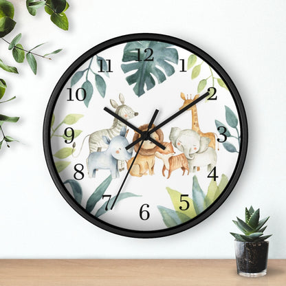 Safari Animals Kids Wall Clock | Jungle Nursery Decor  - Baby Africa