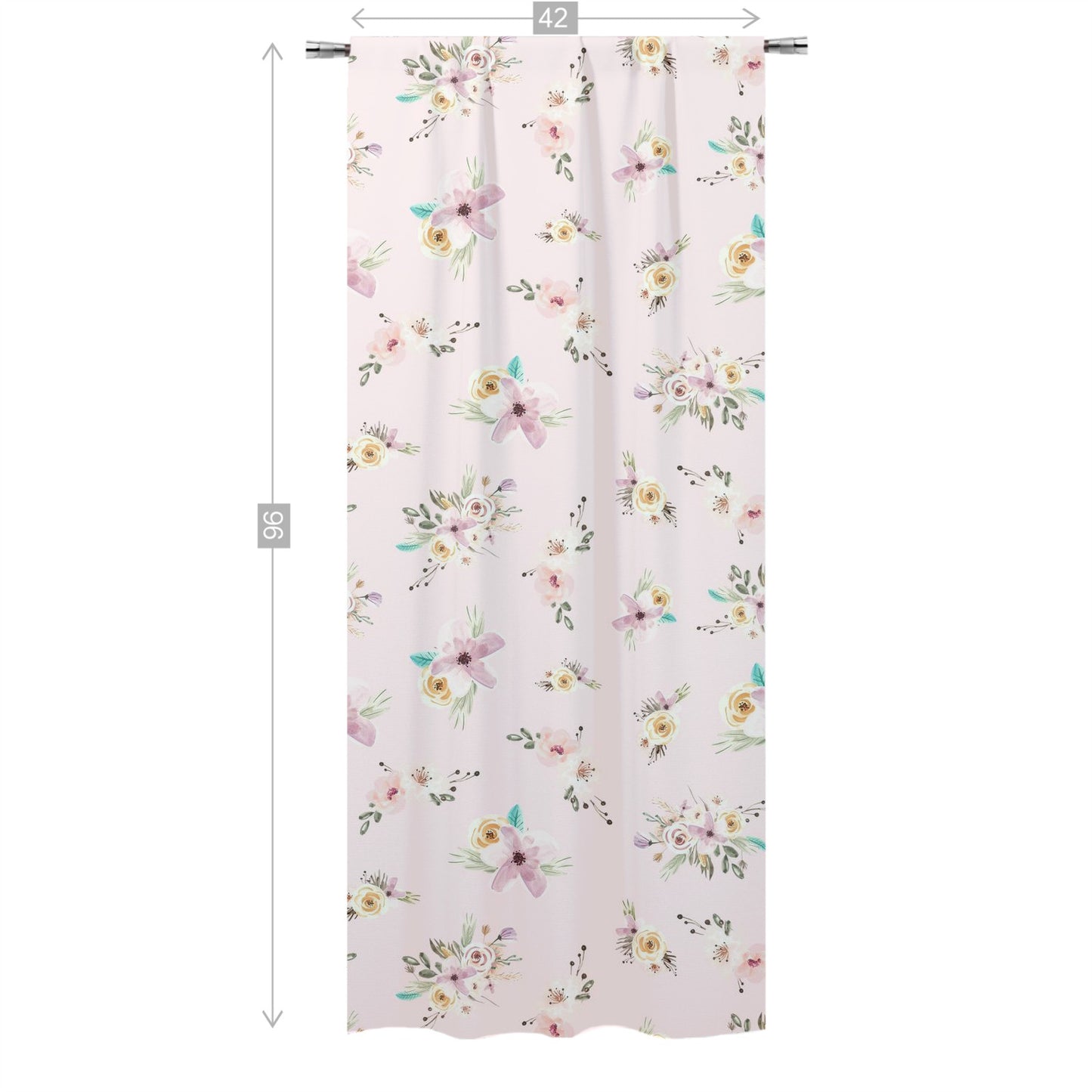 Pink Floral Curtains, Floral Nursery Decor - Forest Friends