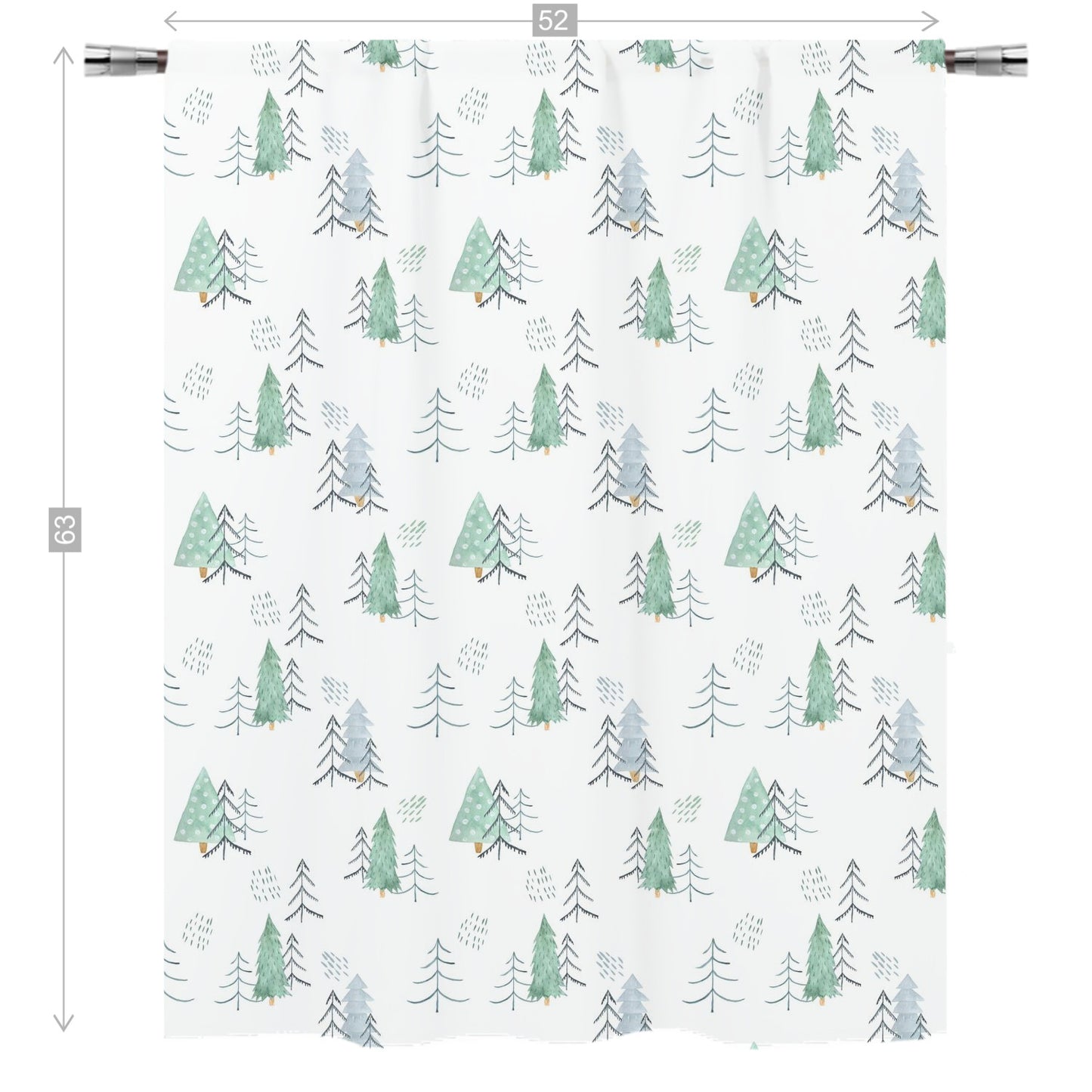 Scandinavian Pine Trees Curtains, Forest Nursery Decor - Scandi Woodland