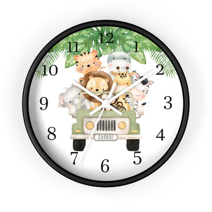 Safari animals clock, Jungle Nursery Decor - Safari Explorer