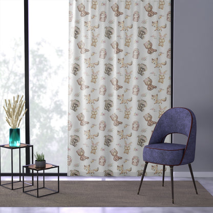 Woodland Animals Curtains, Woodland Sheer Nursery Curtains - Forest Friends