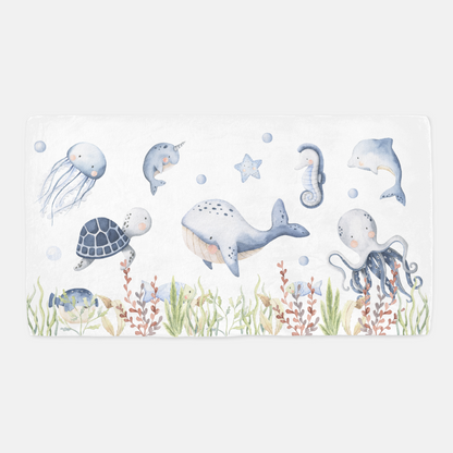 Under the sea Crib Sheet, Ocean animals Nursery Bedding- Little Ocean