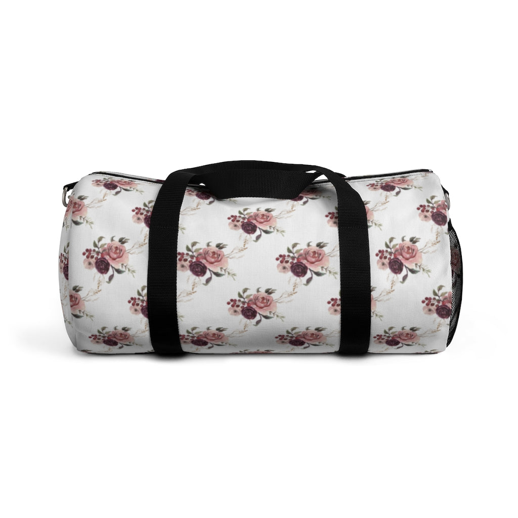 Roses Duffle Bag, Nautical Overnight Bag - Rose Bloom