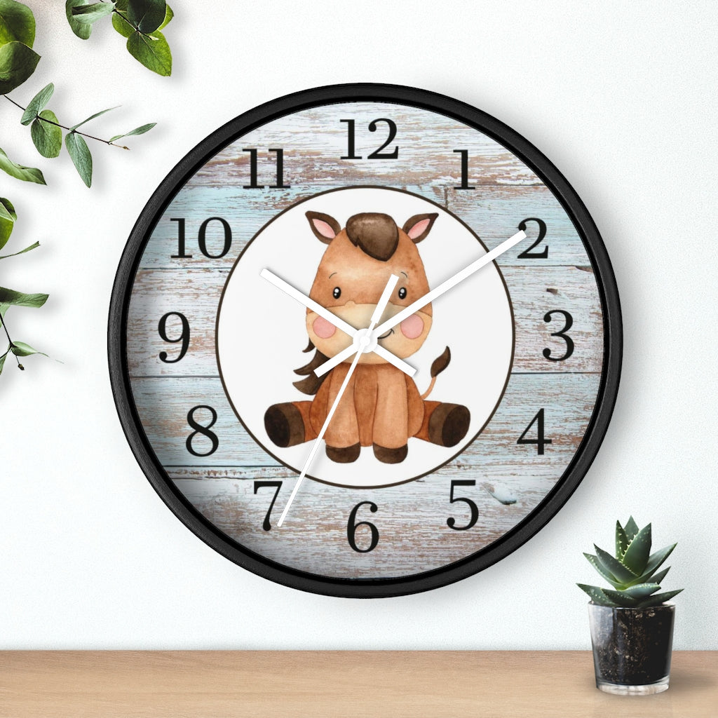 Horse Kids wall clock | Farm Nursery Decor