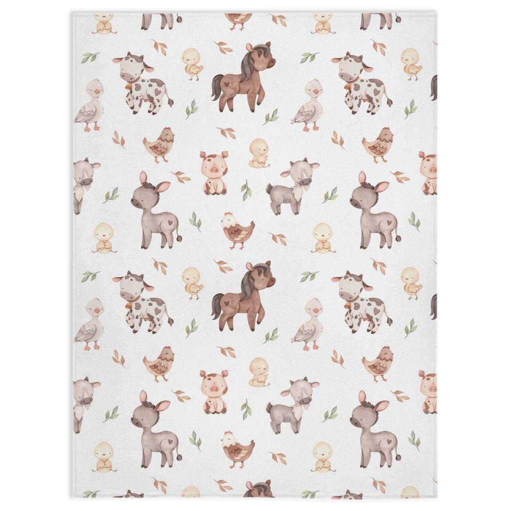 Farm Minky Blanket, Farm Nursery Bedding - Lovely Farm