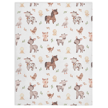 Farm Minky Blanket, Farm Nursery Bedding - Lovely Farm