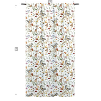 Wildflowers Curtain, Single Panel, Butterfly nursery decor - Butterfly garden