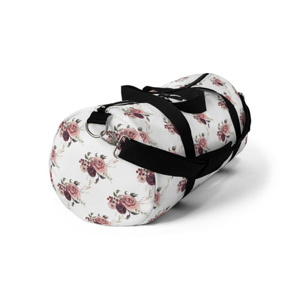 Roses Duffle Bag, Nautical Overnight Bag - Rose Bloom