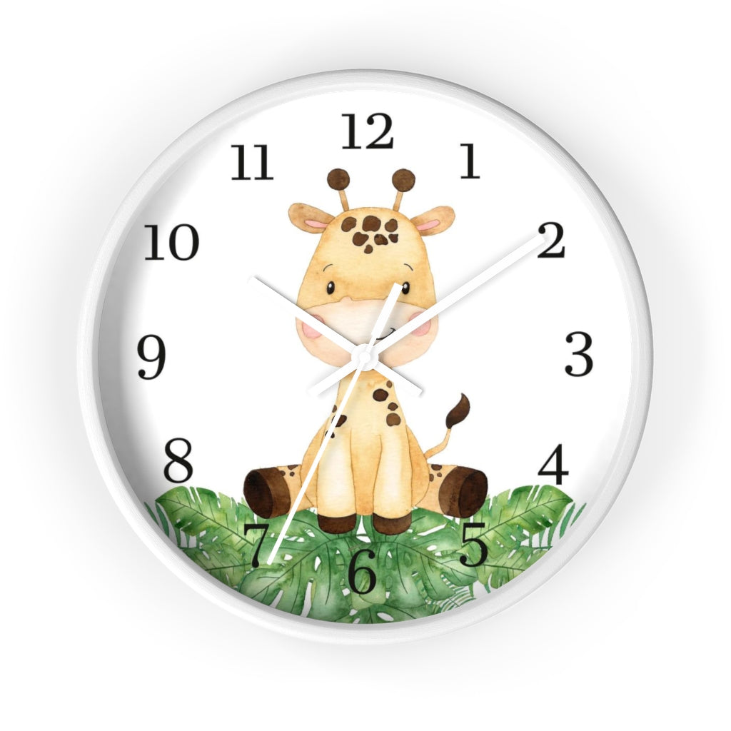 Giraffe clock, Safari Nursery decor - Safari Explorer