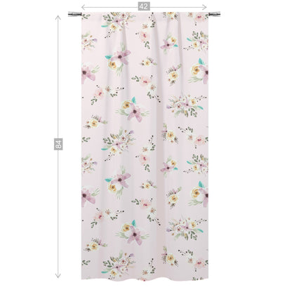 Pink Floral Curtains, Floral Nursery Decor - Forest Friends