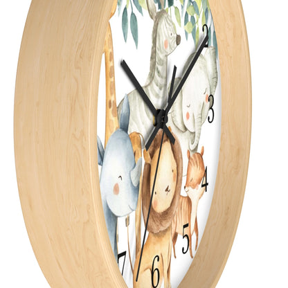 Safari animals kids wall clock, Jungle Nursery Decor - Baby Africa