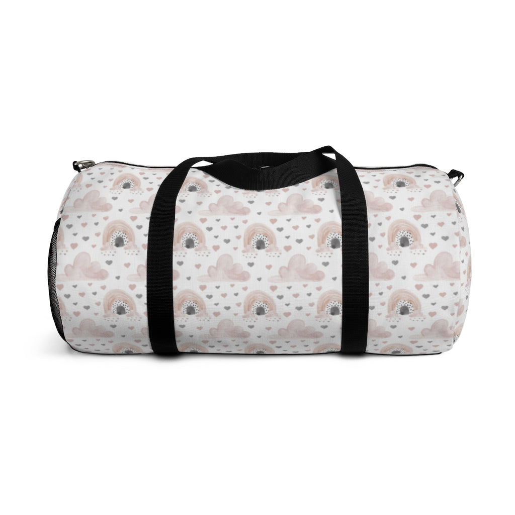 Clouds and Hearts Rainbow Duffel Bag, Rainbow Hospital Bag