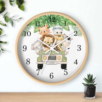 Safari animals clock, Jungle Nursery Decor - Safari Explorer