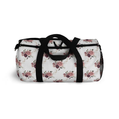 Roses Duffle Bag, Nautical Overnight Bag - Rose Bloom