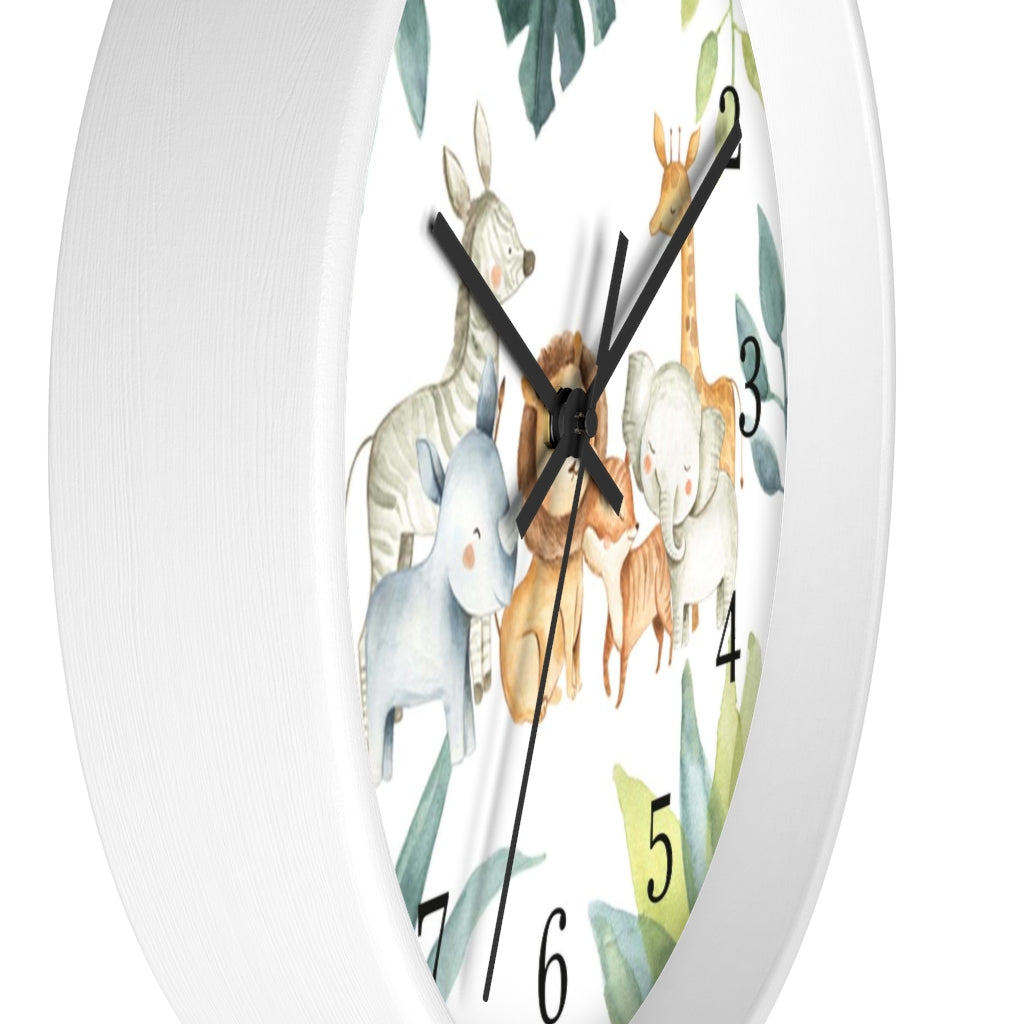 Safari Animals Kids Wall Clock | Jungle Nursery Decor  - Baby Africa