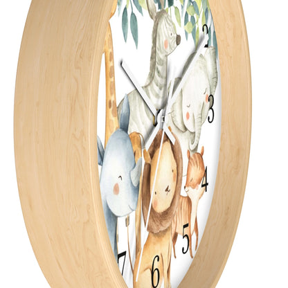 Safari animals kids wall clock, Jungle Nursery Decor - Baby Africa