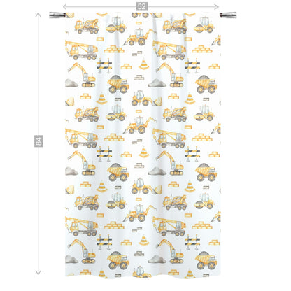 Construction truck curtain single panel, Construction nursery decor - Under Construction