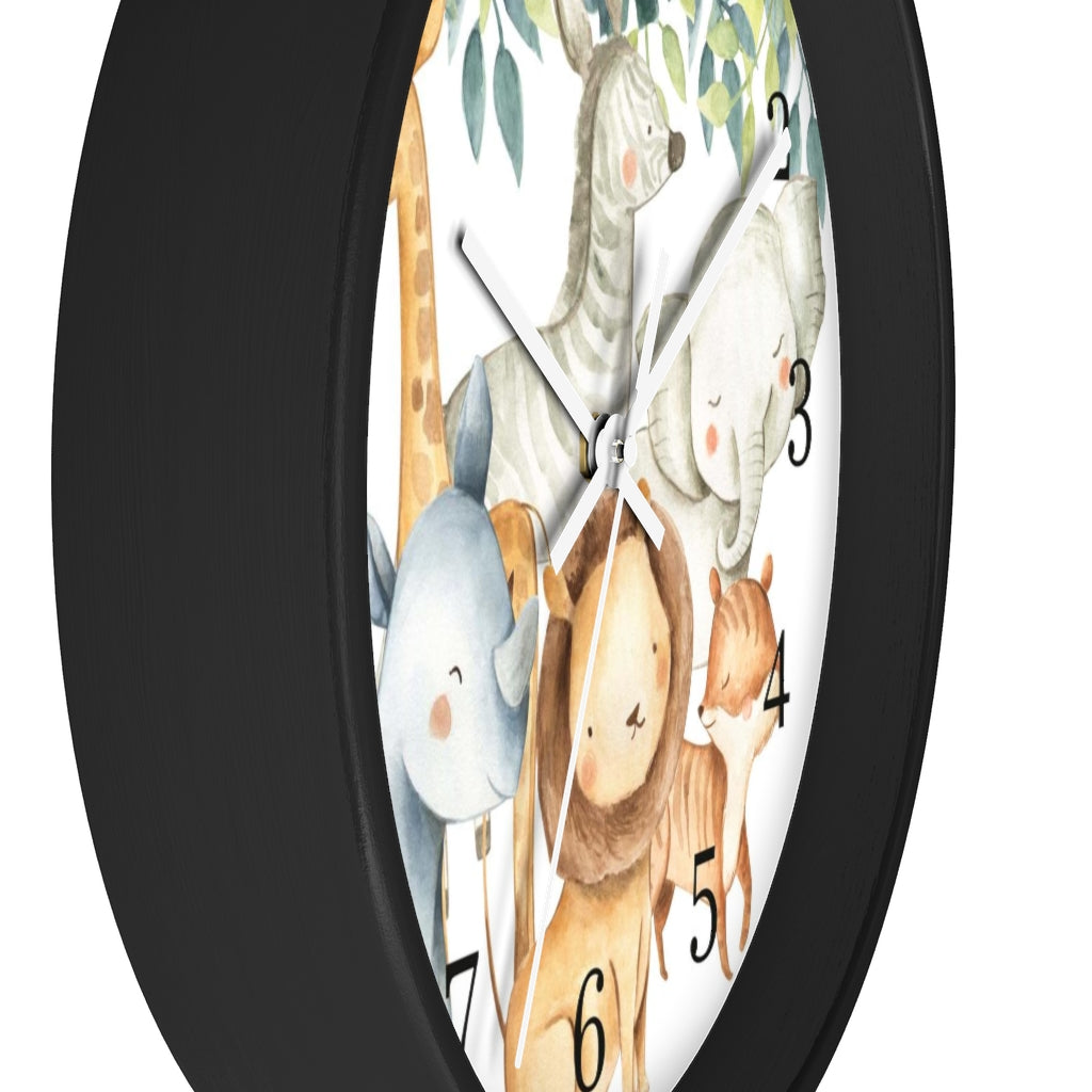 Safari animals kids wall clock, Jungle Nursery Decor - Baby Africa