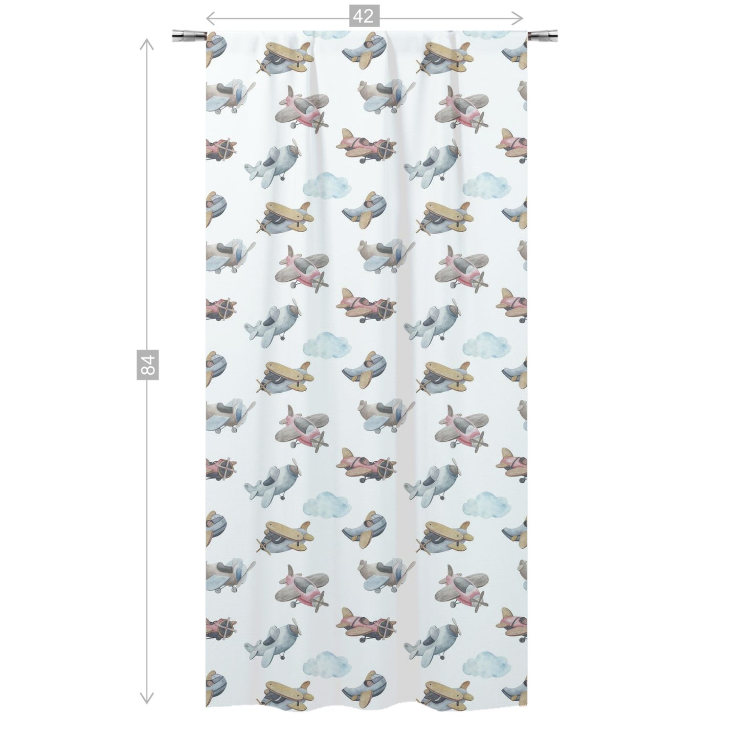 Airplanes Curtain single panel, Airplanes Nursery Bedding - Little Aviator